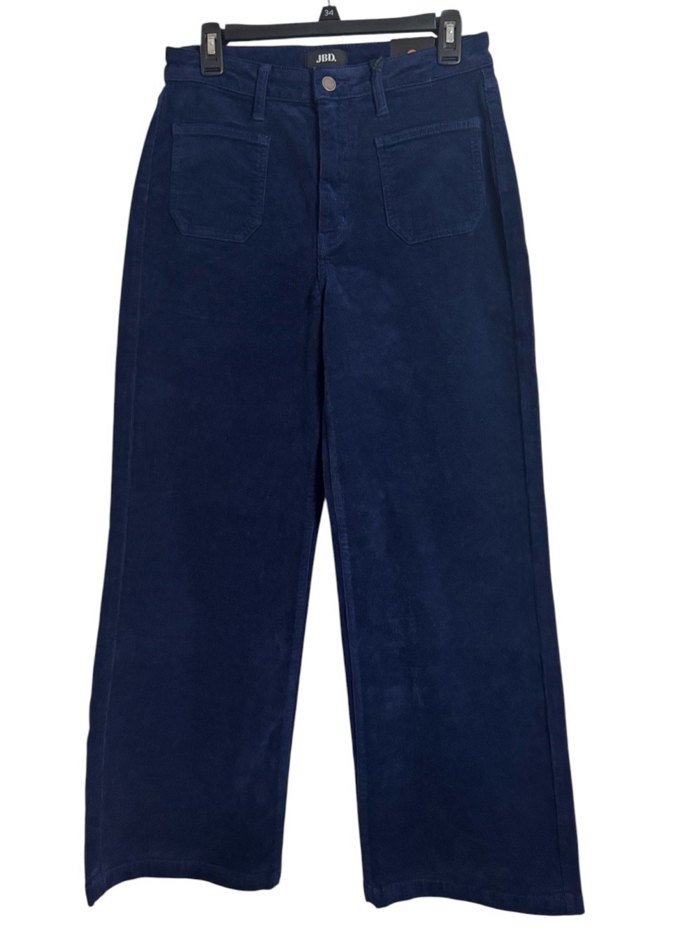 JBD Sailor Corduroy High-Rise Patch Pocket Wide Leg Navy Jeans size 28
